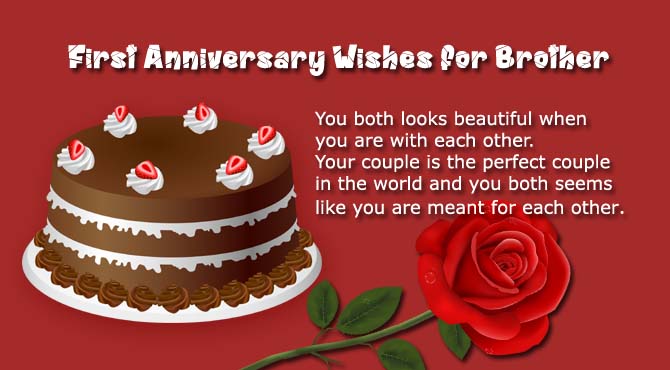 1st Wedding Anniversary Wishes For Brother