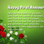 First wedding anniversary wishes to sister and brother in law