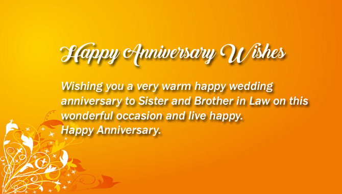 Happy Anniversary to Sister and Brother in law | Wishes4Lover