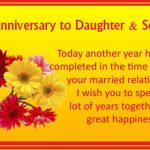 Happy Anniversary to Daughter and Son in Law