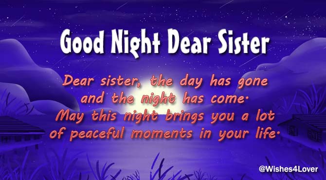 Good Night Messages for Sister | Wishes4Lover