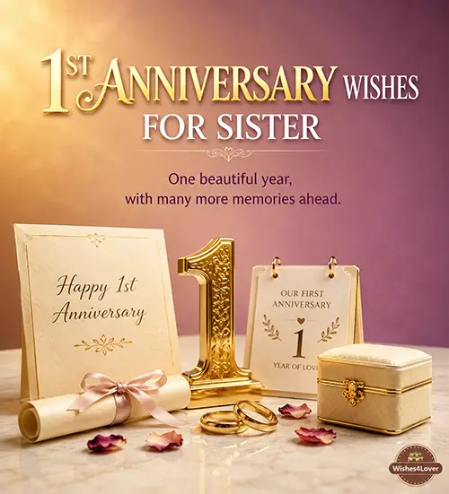 1st Anniversary Wishes for Sister
