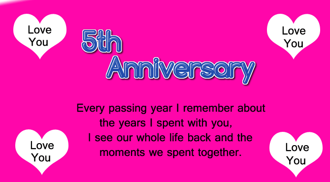 5th Wedding anniversary Wishes for Husband with image