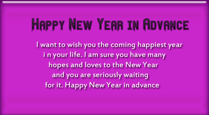 New Year Wishes in Advance - Wishes4Lover