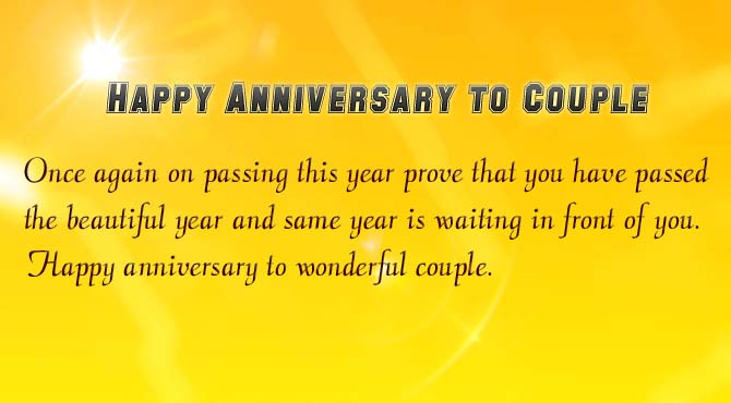 Marriage anniversary wishes for couple