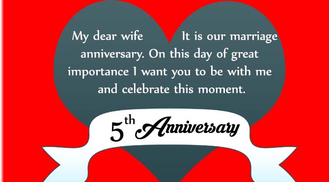 5th Marriage Anniversary Wishes for Wife