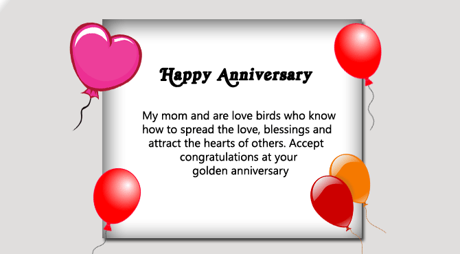 Happy 50th Wedding Anniversary Wishes For Parents Wishes4lover