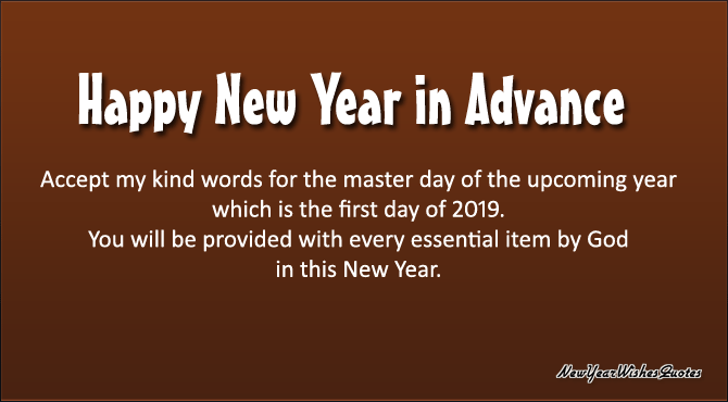 Happy New Year Messages in Advance
