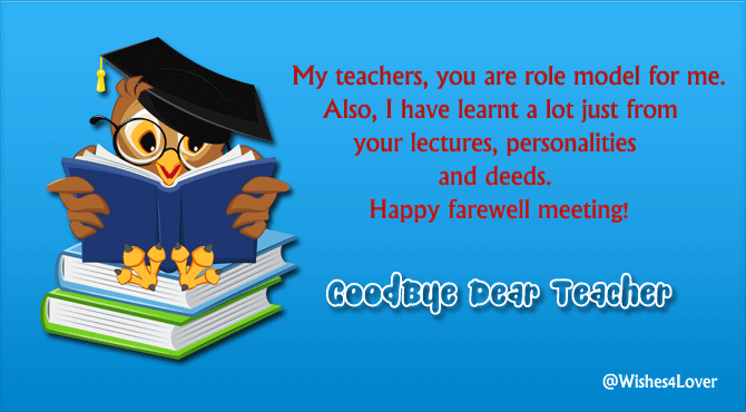 Farewell Messages for Teachers | Wishes4Lover