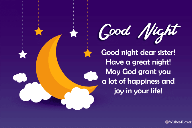 Good Night SMS for Sister from Brother