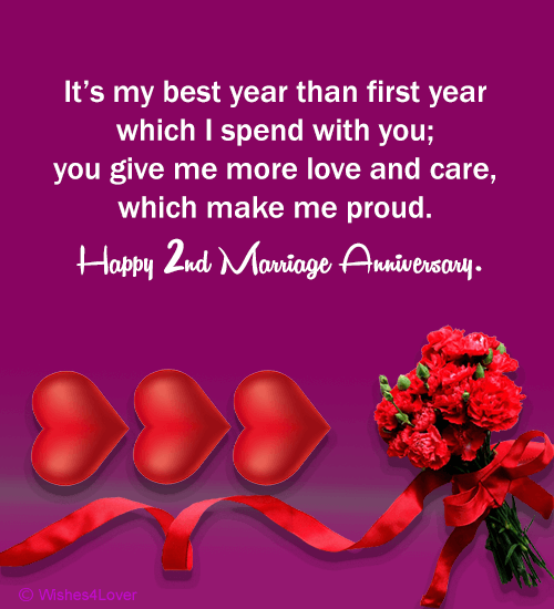 2nd Wedding Anniversary Wishes for Husband