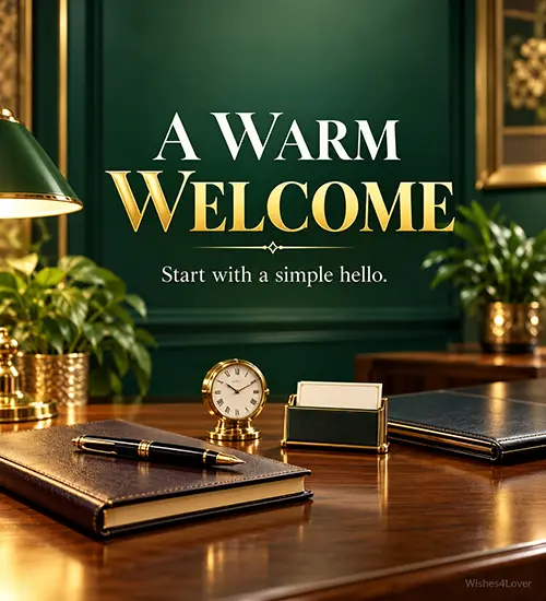 A warm welcome messages for new employees