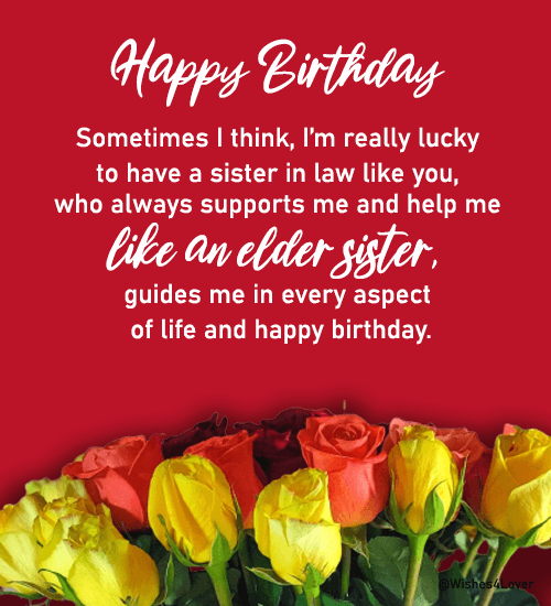 Inspirational Birthday Messages for Sister in Law - Wishes4Lover