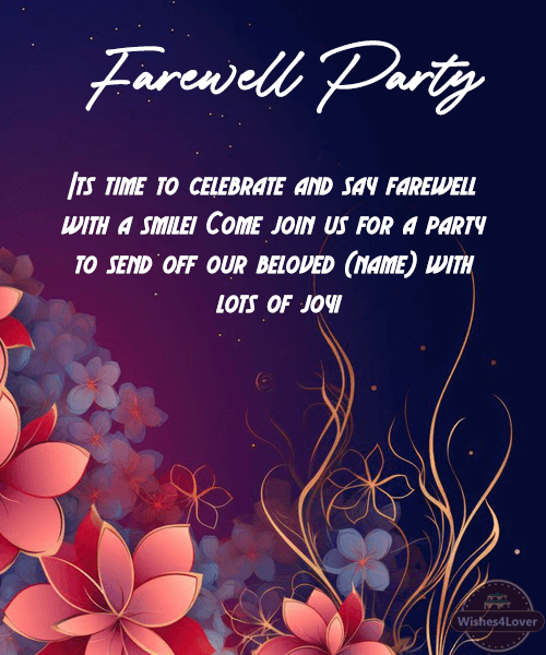 Farewell Party Invitation Messages for Friend