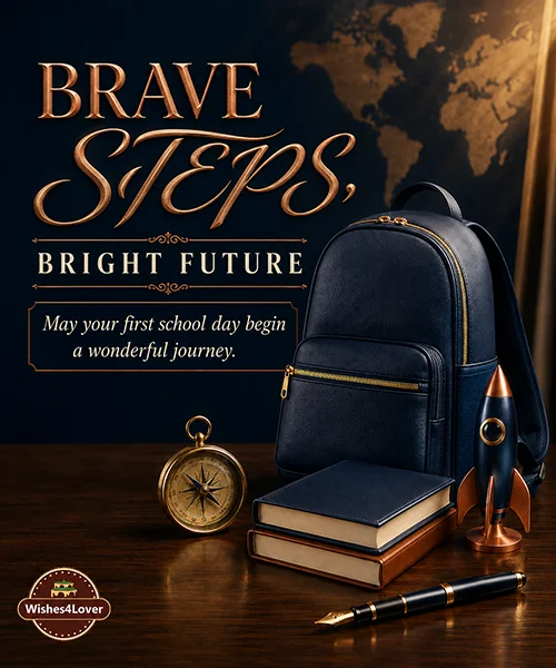 Navy backpack, compass and books for a son’s new school journey