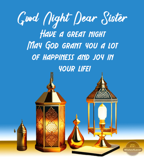 Good Night Messages for Sister with Prayers