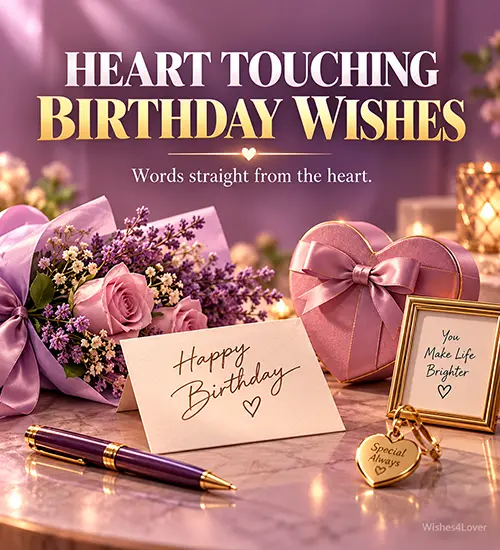 Heart touching birthday wishes for husband with pink roses and a card