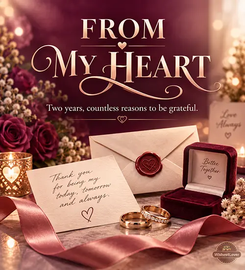 Heart touching 2nd anniversary wishes for husband