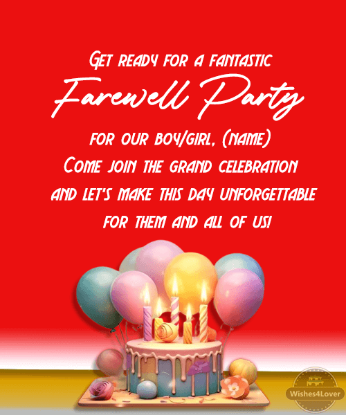 Invitation Text for Farewell Party
