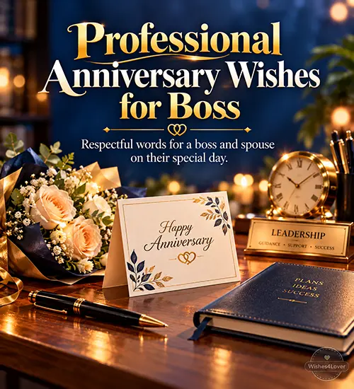 Professional anniversary wishes for boss