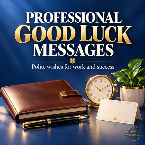 Professional good luck wishes with notebook and pen
