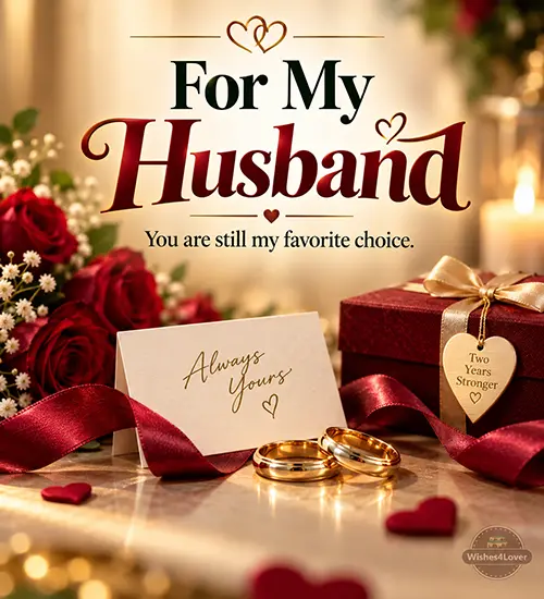 Romantic 2nd anniversary wishes for husband