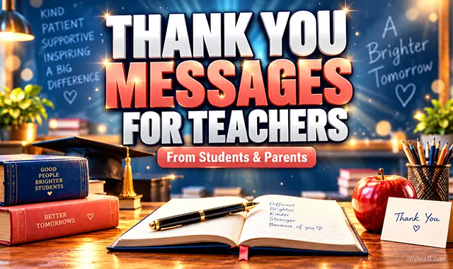 Thank you messages for teachers from students and parents