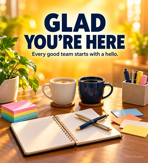 Welcome messages from coworkers and team members